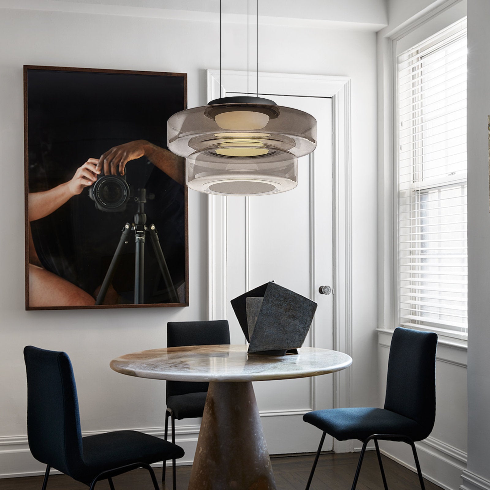 Lumen Carla Bauhaus Glass Pendant Light