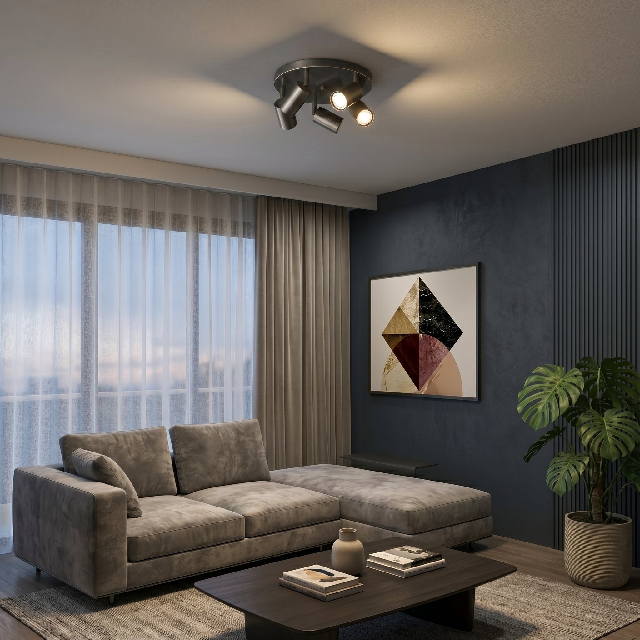 Lumen Adjustable Multi Head Ceiling Light