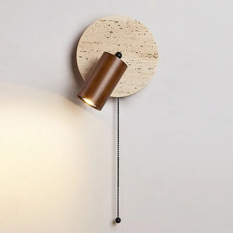 Lumen Travertine Rotatable Wall Light