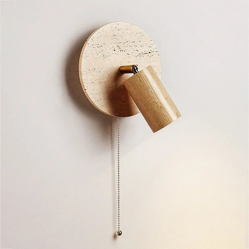 Lumen Travertine Rotatable Wall Light