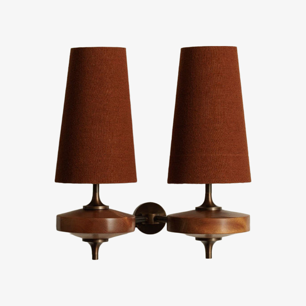 Lumen Wood Base Shade Wall Light