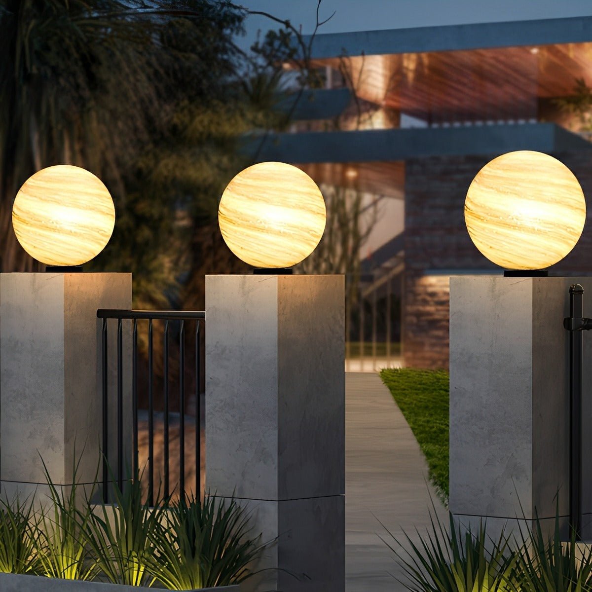 Lumen Globe Outdoor Fence Post Light