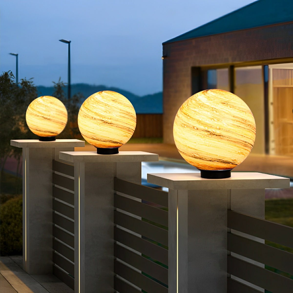 Lumen Globe Outdoor Fence Post Light