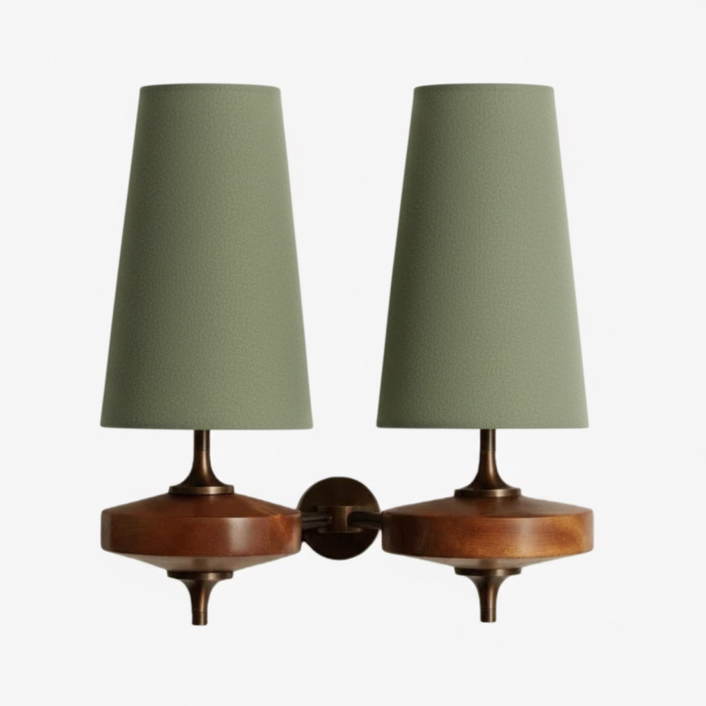 Lumen Wood Base Shade Wall Light