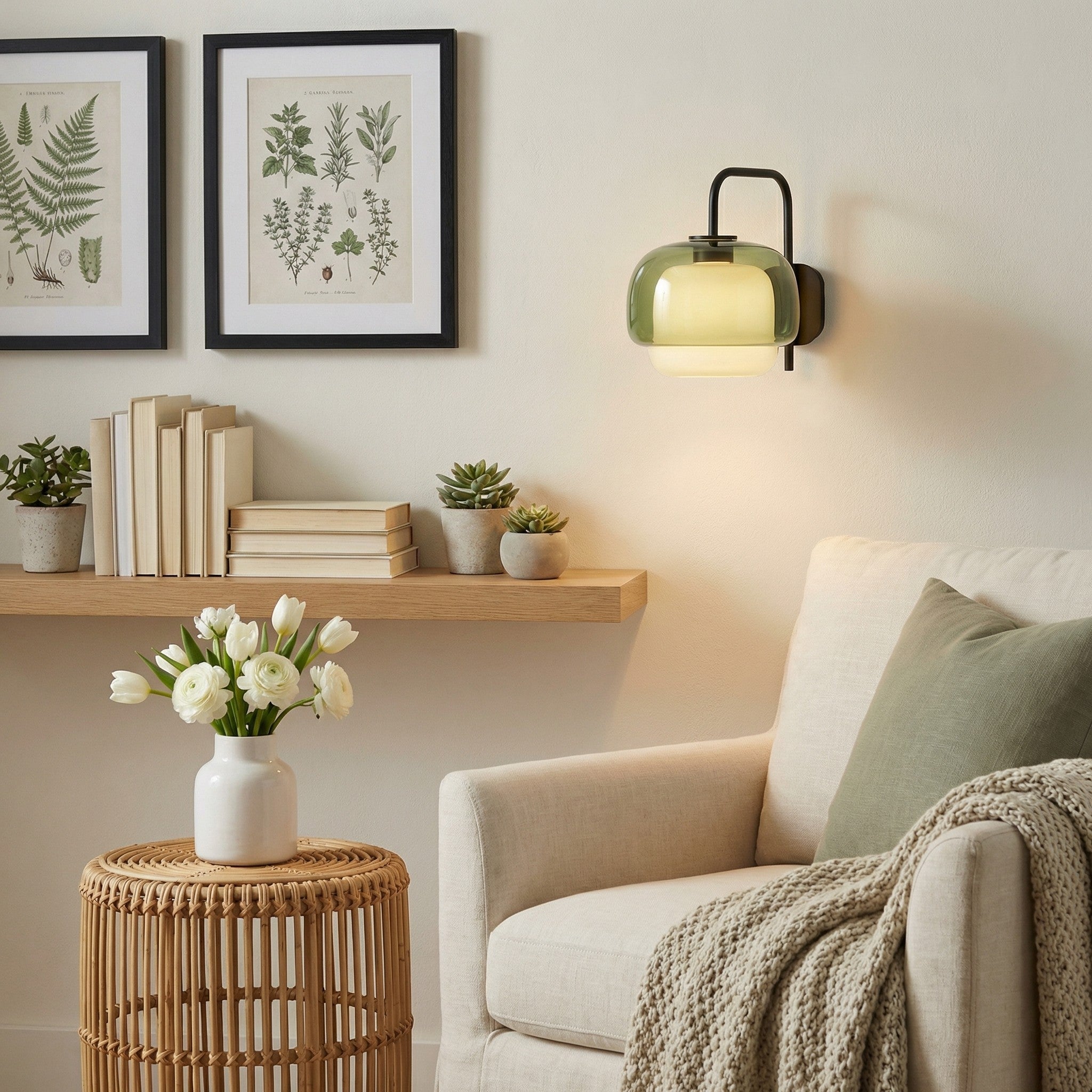 Lumen Tove Glass Shade Wall Sconce