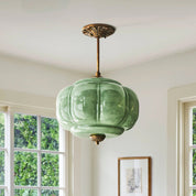 Lumen Milk Pumpkin Glass Pendant Light