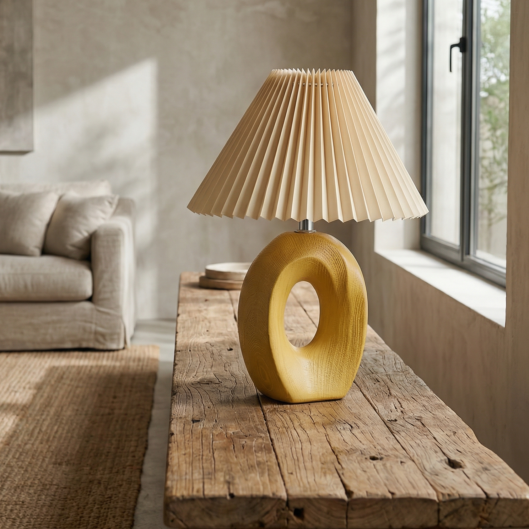 Lumen Solace Sculpted Wood Table Lamp