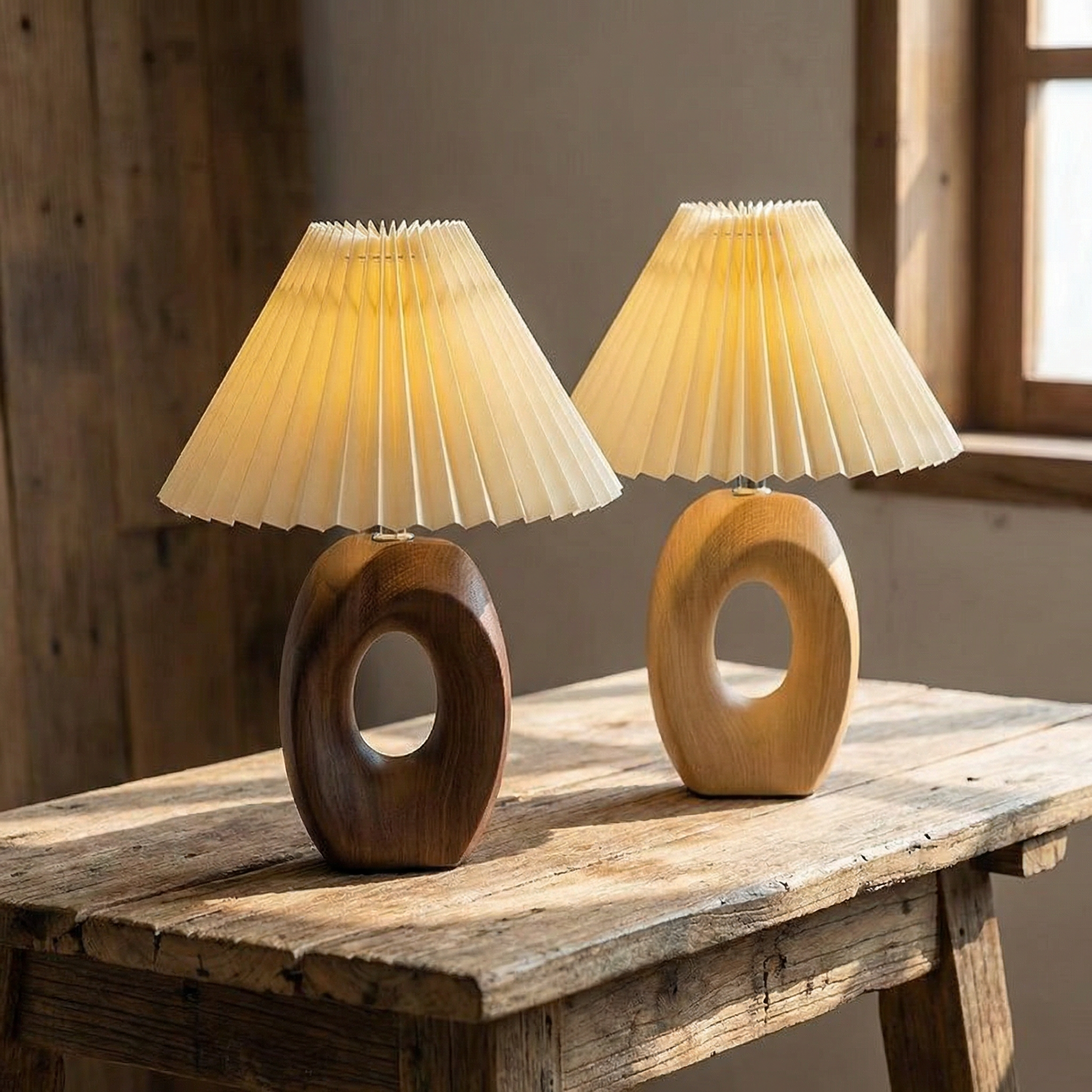 Lumen Solace Sculpted Wood Table Lamp