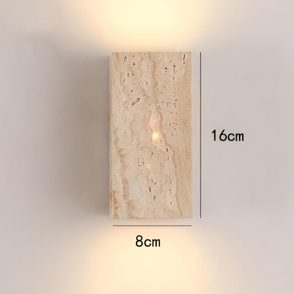 Lumen Travertine Outdoor Wall Lamp