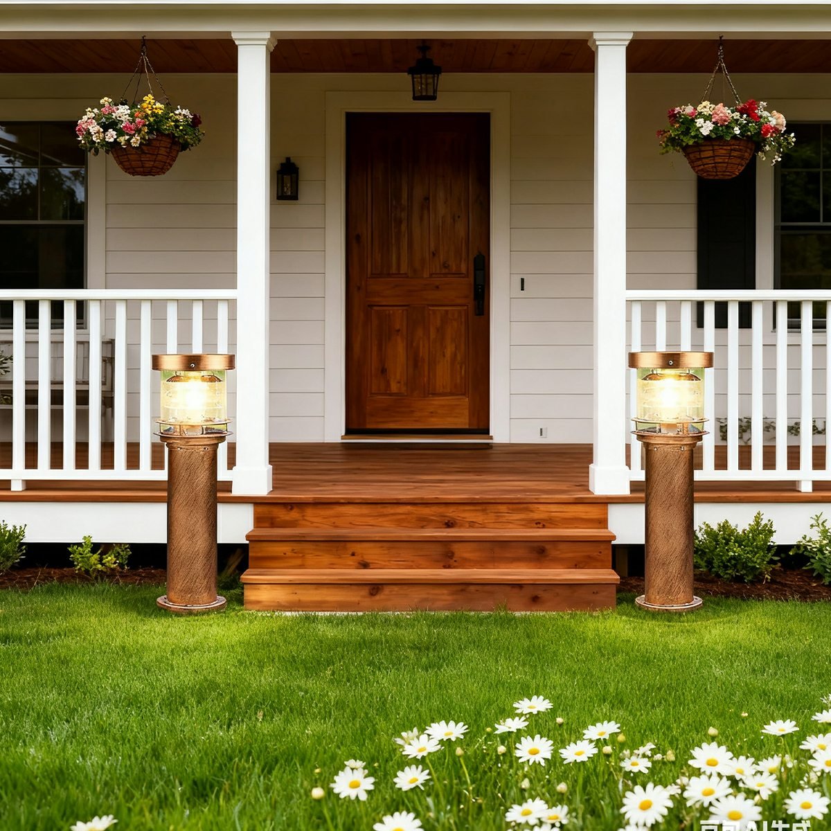 Lumen Tiered Cylinder Outdoor Post Light