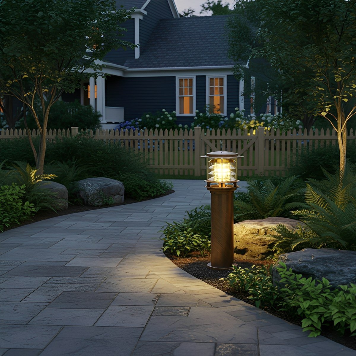 Lumen Tiered Cylinder Outdoor Post Light