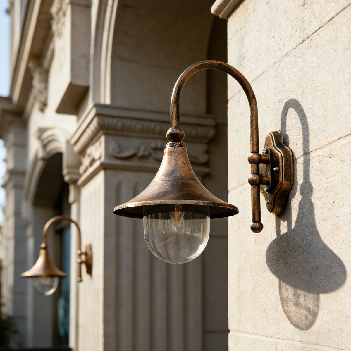 Lumen Farmhouse Horn Outdoor Wall Light