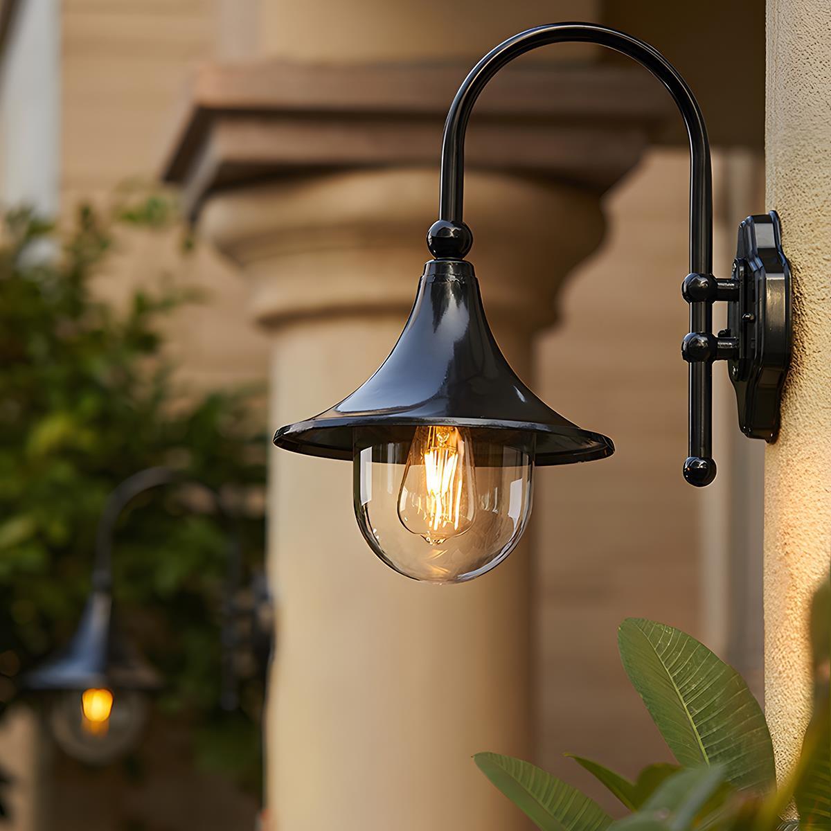 Lumen Farmhouse Horn Outdoor Wall Light